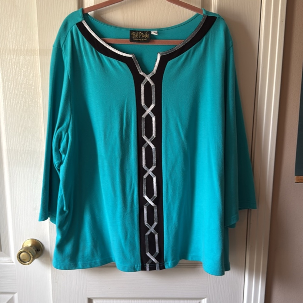 Bob Mackie Blue Top